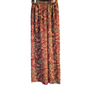 Bohemian Red Wide Leg Pants